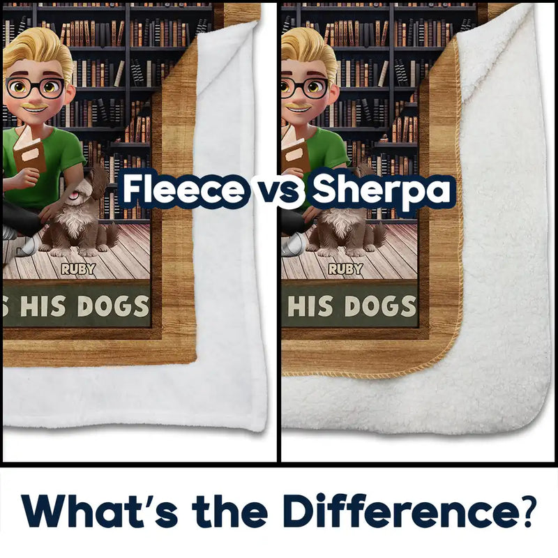 Dog Lovers,Dog Mom,Dog Dad,Gift For Women,Gift For Men,Gift For Yourself,Christmas,Happy - A Woman Man Cannot Survive On Books Alone Dog 3D Effect - Personalized Fleece Blanket, Sherpa Blanket