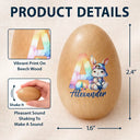 Easter,Non-Eng,Gift For Kids,Gift For Grandkids,Grandma - Grandkids,Grandpa - Grandkids,Dad - Children,Mom - Children,Happy - Adorable Bunny Alphabet Letters - Personalized Musical Wooden Easter Egg Shaker