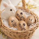 Gift For Kids, Gift For Grandkids, Non-Eng - Adorable Bunny With Name - Personalized Musical Wooden Easter Egg Shaker