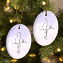 Cat Lovers,Cat Mom,Cat Dad,Pet Lovers,Pet Mom,Pet Dad,Happy,Christmas - Adorable Cat Line - Personalized Circle Ceramic Ornament