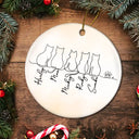 Cat Lovers,Cat Mom,Cat Dad,Pet Lovers,Pet Mom,Pet Dad,Happy,Christmas - Adorable Cat Line - Personalized Circle Ceramic Ornament