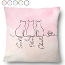 Cat Lovers, Cat Mom, Cat Dad, Pet Lovers, Pet Mom, Pet Dad, Happy - Adorable Cat Line - Personalized Pillow