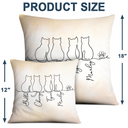 Cat Lovers, Cat Mom, Cat Dad, Pet Lovers, Pet Mom, Pet Dad, Happy - Adorable Cat Line - Personalized Pillow