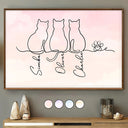 Pet Lovers,Pet Mom,Pet Dad,Cat Lovers,Cat Mom,Cat Dad,Happy - Adorable Cat Line - Personalized Poster