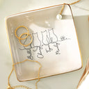Cat Lovers,Cat Mom,Cat Dad,Pet Lovers,Pet Mom,Pet Dad,Happy - Adorable Cat Line - Personalized Ring Dish
