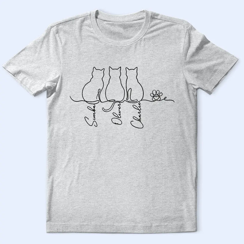 Adorable Cat Line - Personalized T Shirt