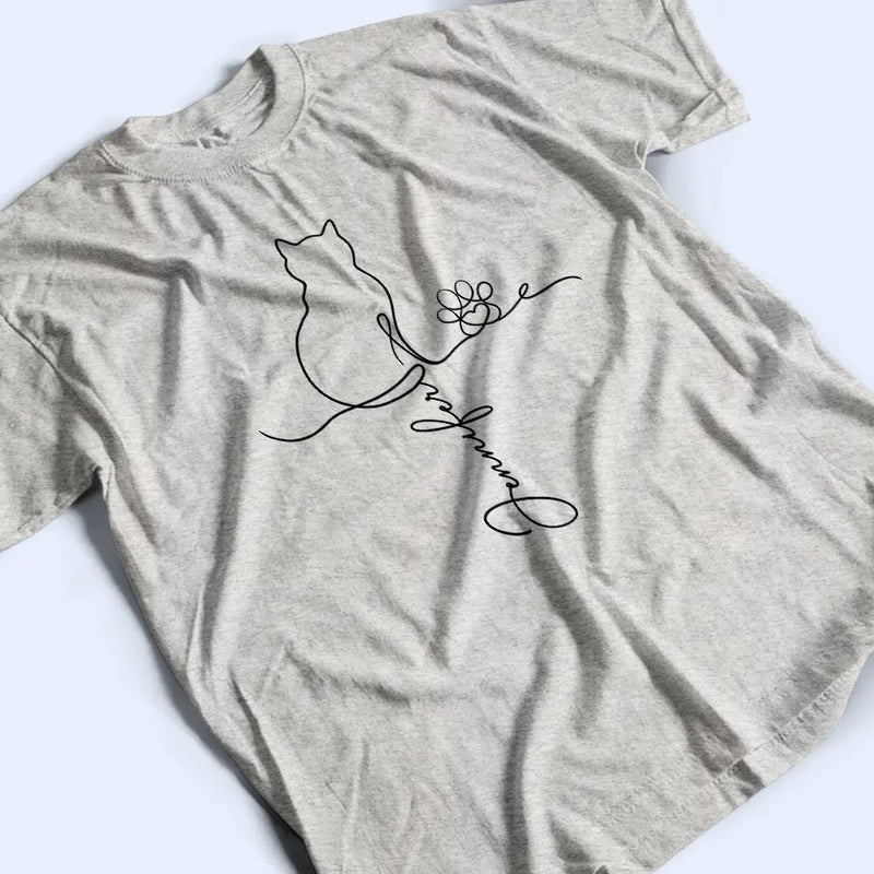 Adorable Cat Line - Personalized T Shirt
