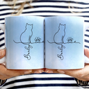 Cat Lovers, Cat Mom, Cat Dad, Pet Lovers, Pet Mom, Pet Dad, Happy - Adorable Cat Line - Personalized White Edge-to-Edge Mug