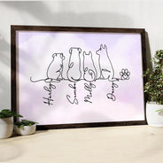 Pet Lovers,Pet Mom,Pet Dad,Dog Lovers,Dog Mom,Dog Dad,Happy - Adorable Dog Line Art - Personalized Poster