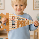 Confident,Back To School,Gift For Kids,Warp Text - Adorable Kid First Day Of Kindergarten & First Grade - Personalized Pennant
