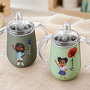 Adorable, Gift For Kids, Vector - Adorable Kid & Birth Month Flower - Personalized Sippy Cup