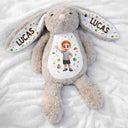 Back To School, Parents, Adorable, Vector - Adorable Kids Back To School - Personalized Soft Toy Bunny