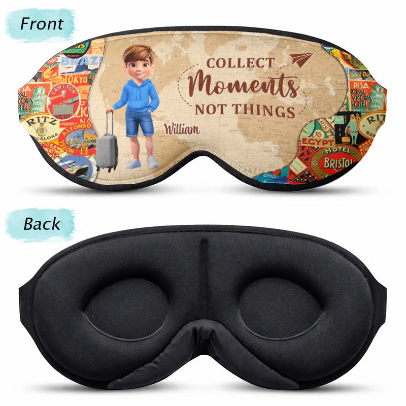 Gift For Yourself,Travel,Gift For Women,Gift For Men,Happy - Adventure Awaits Travel Lover - Personalized 3D Sleep Mask