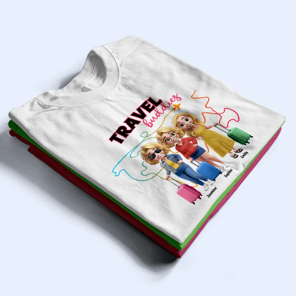 Travel,Gift For Bestie,Best friends' Hobby,Happy - Adventure Buddies 3D Effect - Personalized T Shirt