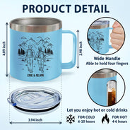 Gift For Couples,Old Couples,Gift For Husband,Gift For Wife,Gift For Boyfriend,Gift For Girlfriend,Happy - Adventure Partners For Life - Personalized 14oz Stainless Steel Tumbler With Handle
