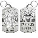 Gift For Couples,Gift For Husband,Old Couples,Gift For Wife,Gift For Boyfriend,Gift For Girlfriend,LGBT,Love - Adventure Partners For Life - Personalized Aluminum Keychain