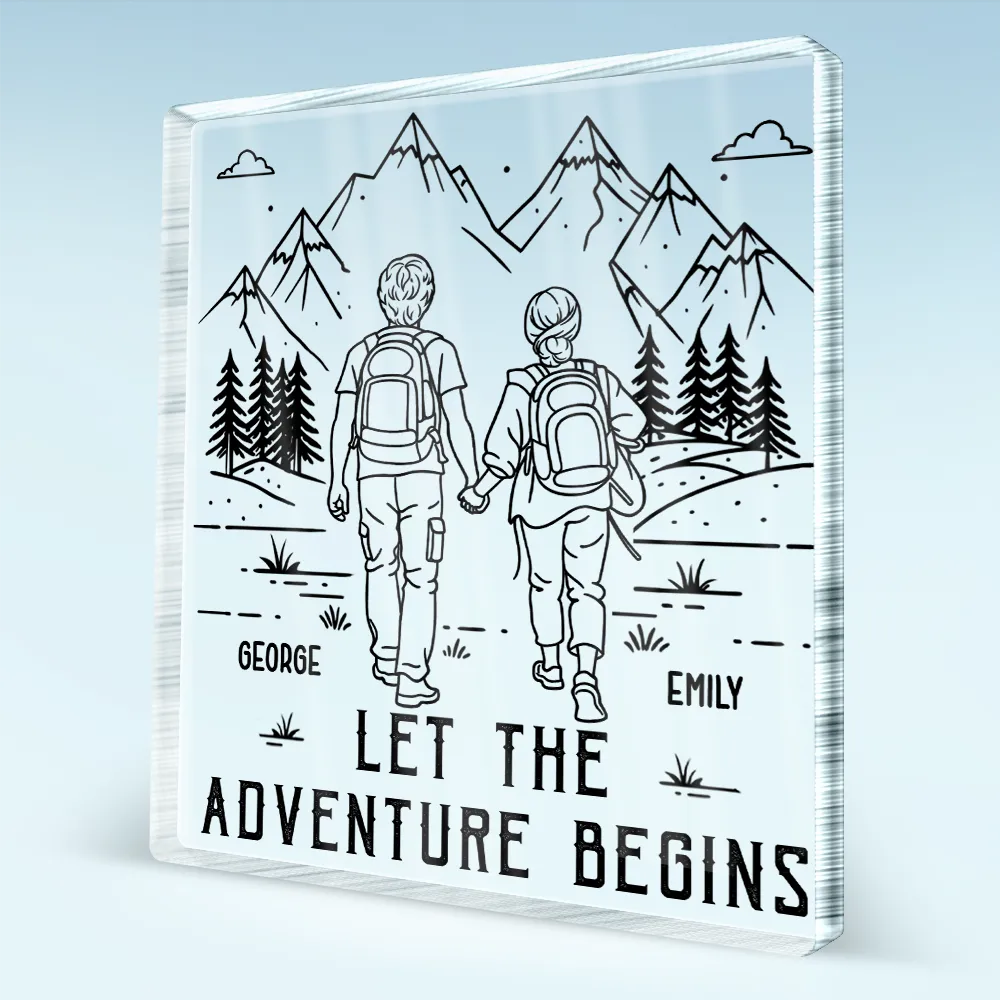 Gift For Couples,Gift For Husband,Old Couples,Gift For Wife,Gift For Boyfriend,Gift For Girlfriend,LGBT,Love - Adventure Partners For Life - Personalized Custom Shaped Acrylic Plaque