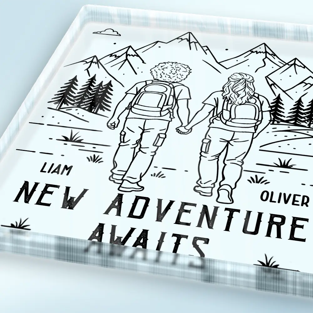 Gift For Couples,Gift For Husband,Old Couples,Gift For Wife,Gift For Boyfriend,Gift For Girlfriend,LGBT,Love - Adventure Partners For Life - Personalized Custom Shaped Acrylic Plaque