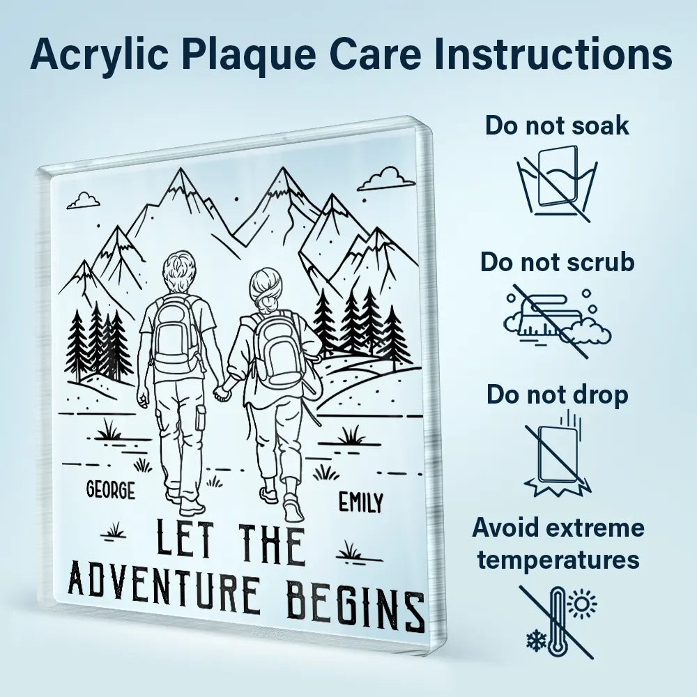 Gift For Couples,Gift For Husband,Old Couples,Gift For Wife,Gift For Boyfriend,Gift For Girlfriend,LGBT,Love - Adventure Partners For Life - Personalized Custom Shaped Acrylic Plaque