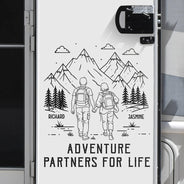 Gift For Couples,Old Couples,Gift For Husband,Gift For Wife,Gift For Boyfriend,Gift For Girlfriend,Happy - Adventure Partners For Life - Personalized Decor Decal