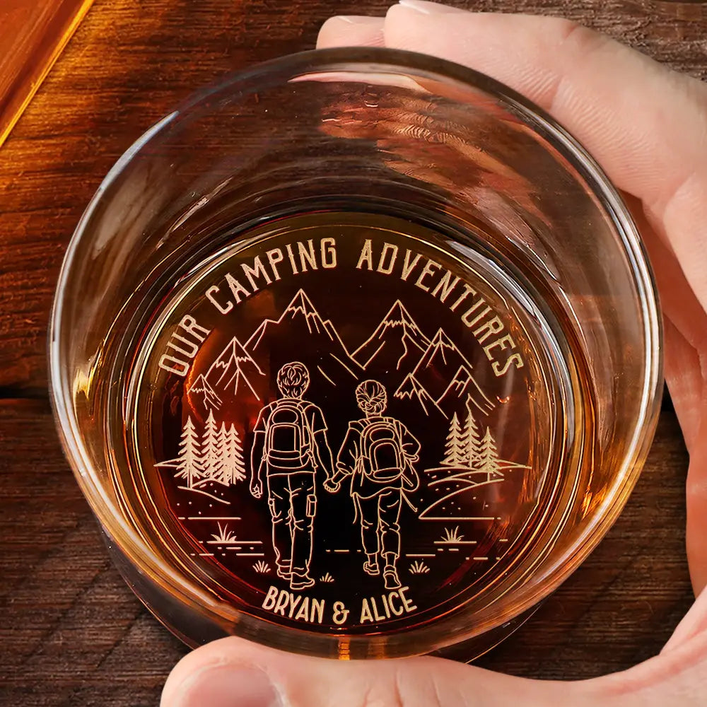 Gift For Couples,Gift For Husband,Old Couples,Gift For Wife,Gift For Boyfriend,Gift For Girlfriend,LGBT,Love - Adventure Partners For Life - Personalized Engraved Whiskey Glass