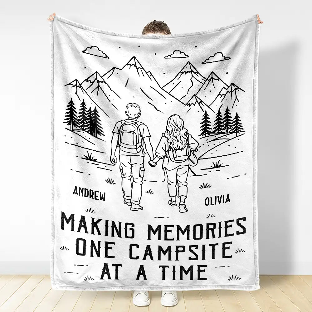 Gift For Couples,Old Couples,Gift For Husband,Gift For Wife,Gift For Boyfriend,Gift For Girlfriend,Happy - Adventure Partners For Life - Personalized Fleece Blanket, Sherpa Blanket