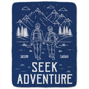 Gift For Couples,Old Couples,Gift For Husband,Gift For Wife,Gift For Boyfriend,Gift For Girlfriend,Happy - Adventure Partners For Life - Personalized Fleece Blanket, Sherpa Blanket