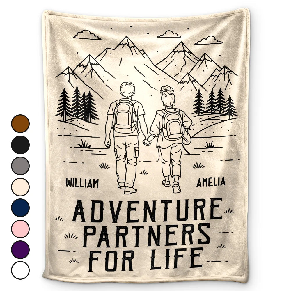 Adventure Partners For Life - Personalized Fleece Blanket, Sherpa Blanket