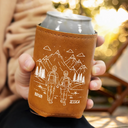 Gift For Couples,Gift For Husband,Old Couples,Gift For Wife,Gift For Boyfriend,Gift For Girlfriend,LGBT,Love - Adventure Partners For Life - Personalized Leather Can Cooler