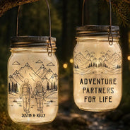 Adventure Partners For Life - Personalized Mason Jar Light