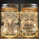 Gift For Couples, Old Couples, Gift For Husband, Gift For Wife, Gift For Boyfriend, Gift For Girlfriend, Happy - Adventure Partners For Life - Personalized Mason Jar Light