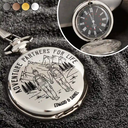 Gift For Couples,Old Couples,Gift For Husband,Gift For Wife,Gift For Boyfriend,Gift For Girlfriend,Happy - Adventure Partners For Life - Personalized Pocket Watch