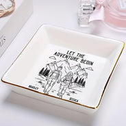 Gift For Couples,Gift For Husband,Old Couples,Gift For Wife,Gift For Boyfriend,Gift For Girlfriend,LGBT,Love  - Adventure Partners For Life - Personalized Ring Dish