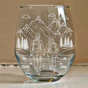 Gift For Couples,Old Couples,Gift For Husband,Gift For Wife,Gift For Boyfriend,Gift For Girlfriend,Happy - Adventure Partners For Life - Personalized Stemless Wine Glass