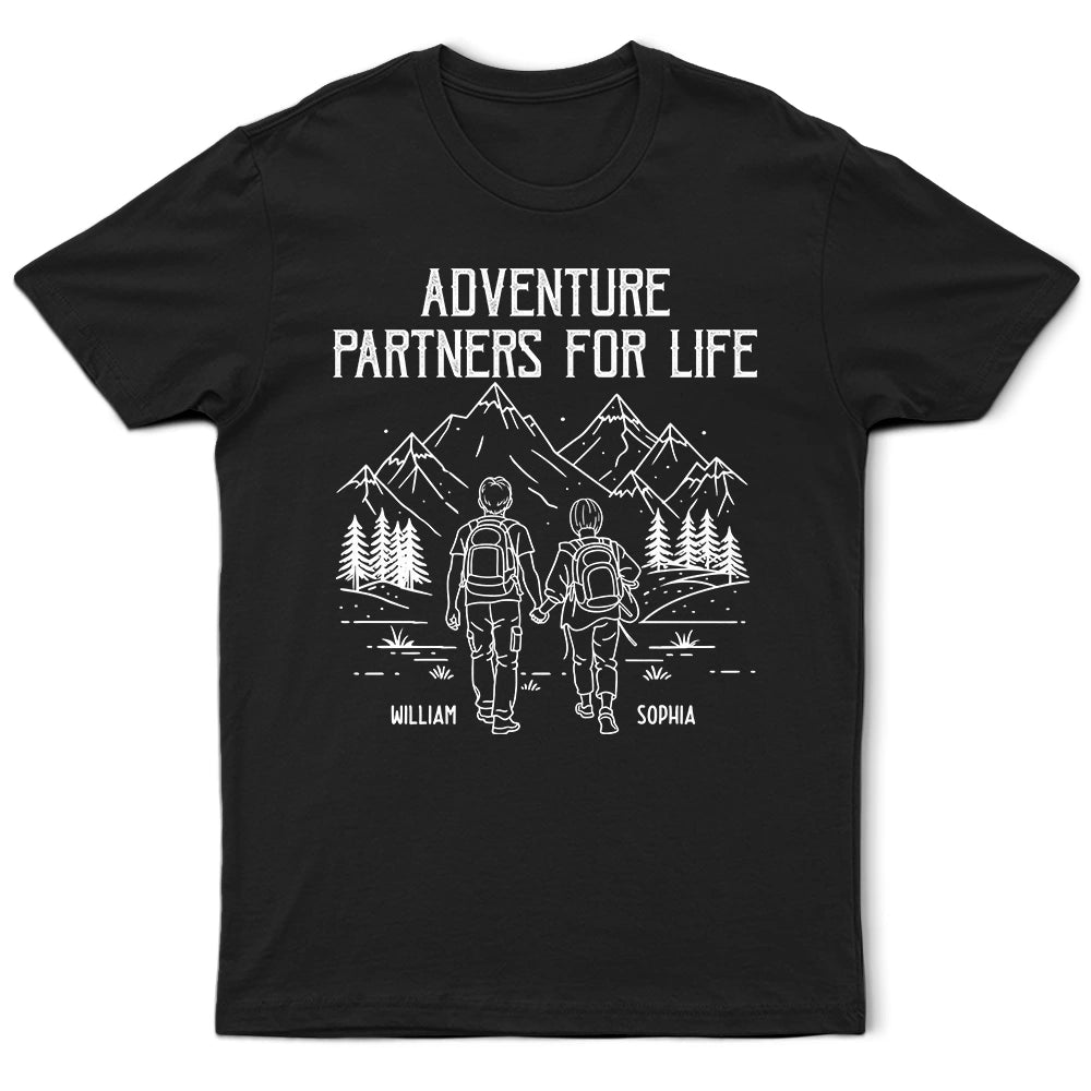Gift For Couples,Old Couples,Gift For Husband,Gift For Wife,Gift For Boyfriend,Gift For Girlfriend,Happy - Adventure Partners For Life - Personalized T Shirt
