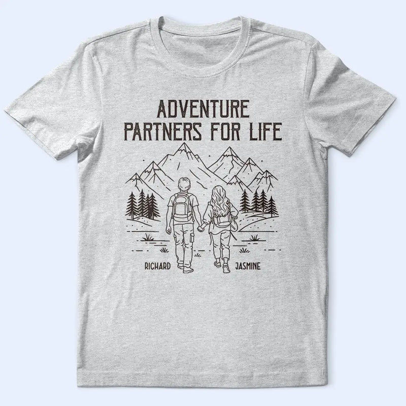 Gift For Couples,Old Couples,Gift For Husband,Gift For Wife,Gift For Boyfriend,Gift For Girlfriend,Happy - Adventure Partners For Life - Personalized T Shirt