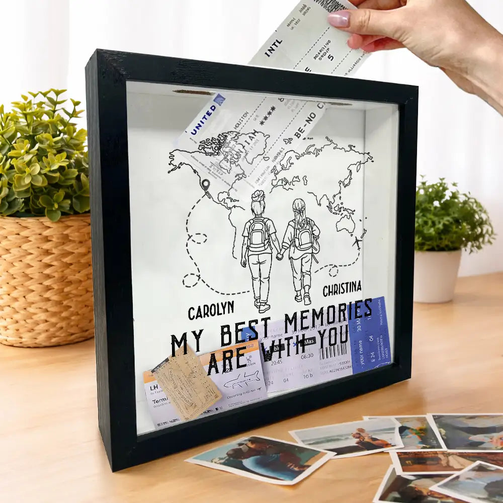 Old Couples,Gift For Husband,Gift For Wife,Gift For Boyfriend,Gift For Girlfriend,Travel,Happy - Adventure Partners For Life - Personalized Ticket Memory Box
