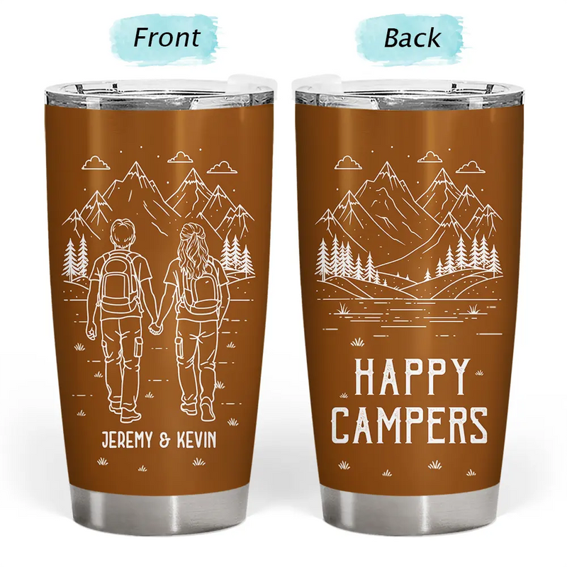 Gift For Couples,Gift For Husband,Old Couples,Gift For Wife,Gift For Boyfriend,Gift For Girlfriend,LGBT,Love - Adventure Partners For Life Couple Line Art - Personalized Tumbler