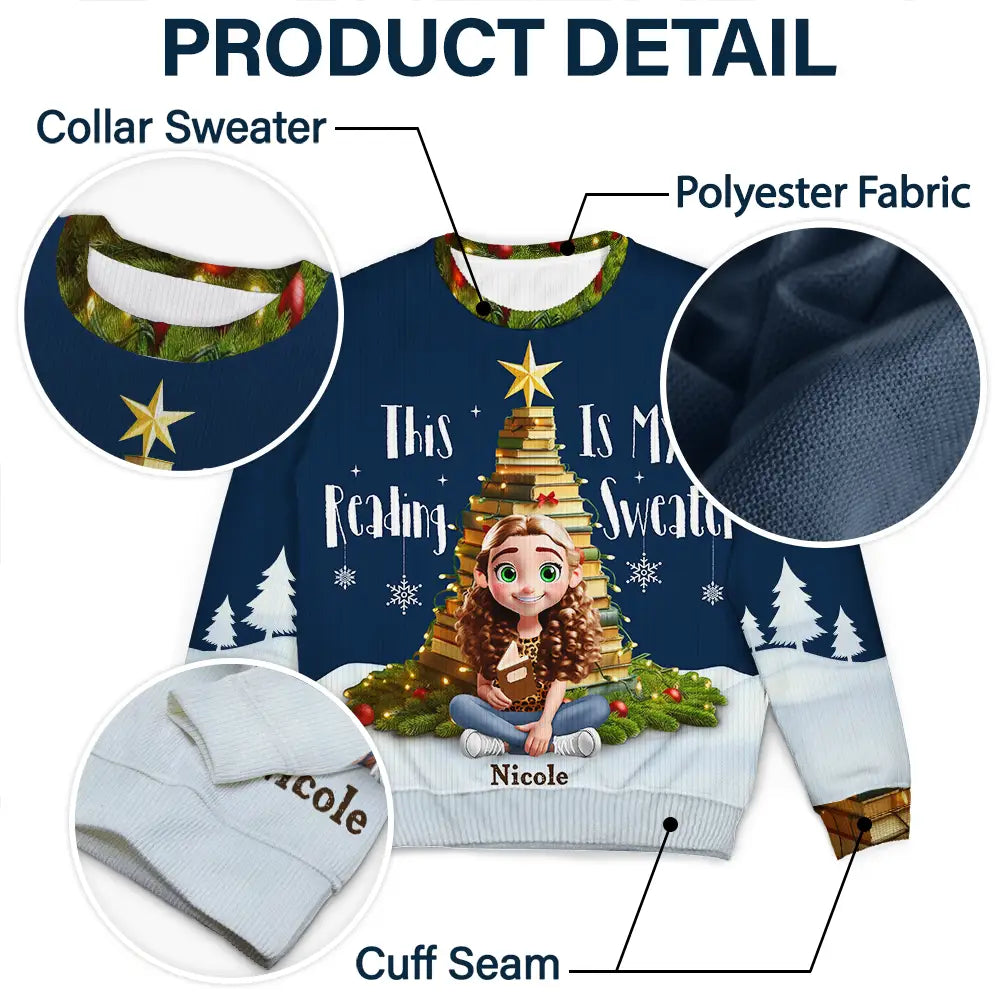 Gift For Yourself,Gift For Women,Gift For Men,Reading,Funny,Christmas - All Booked For Christmas - Personalized Unisex Ugly Sweater