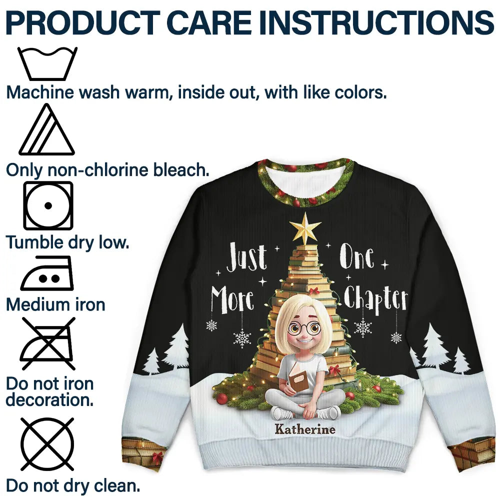 Gift For Yourself,Gift For Women,Gift For Men,Reading,Funny,Christmas - All Booked For Christmas - Personalized Unisex Ugly Sweater