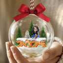 Christmas, Family, Love - All Family 3D Effect - Personalized 3D Acrylic Ball Ornament