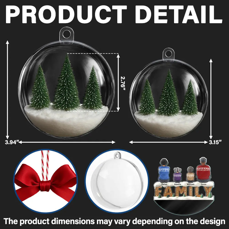 Christmas,Family,Love - All Hearts Come Home For Christmas - Personalized 3D Acrylic Ball Ornament