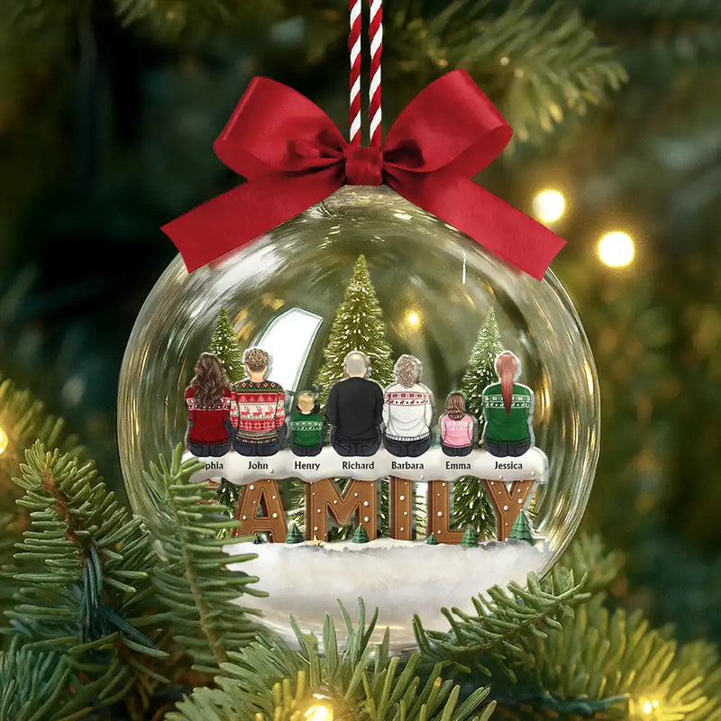 Christmas,Family,Love - All Hearts Come Home For Christmas - Personalized 3D Acrylic Ball Ornament