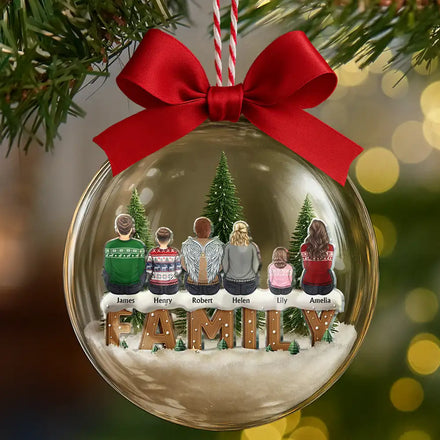 All Hearts Come Home For Christmas - Personalized 3D Acrylic Ball Ornament