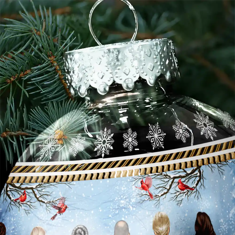 Family, Christmas, Love - All Hearts Come Home For Christmas - Personalized Ball Ornament