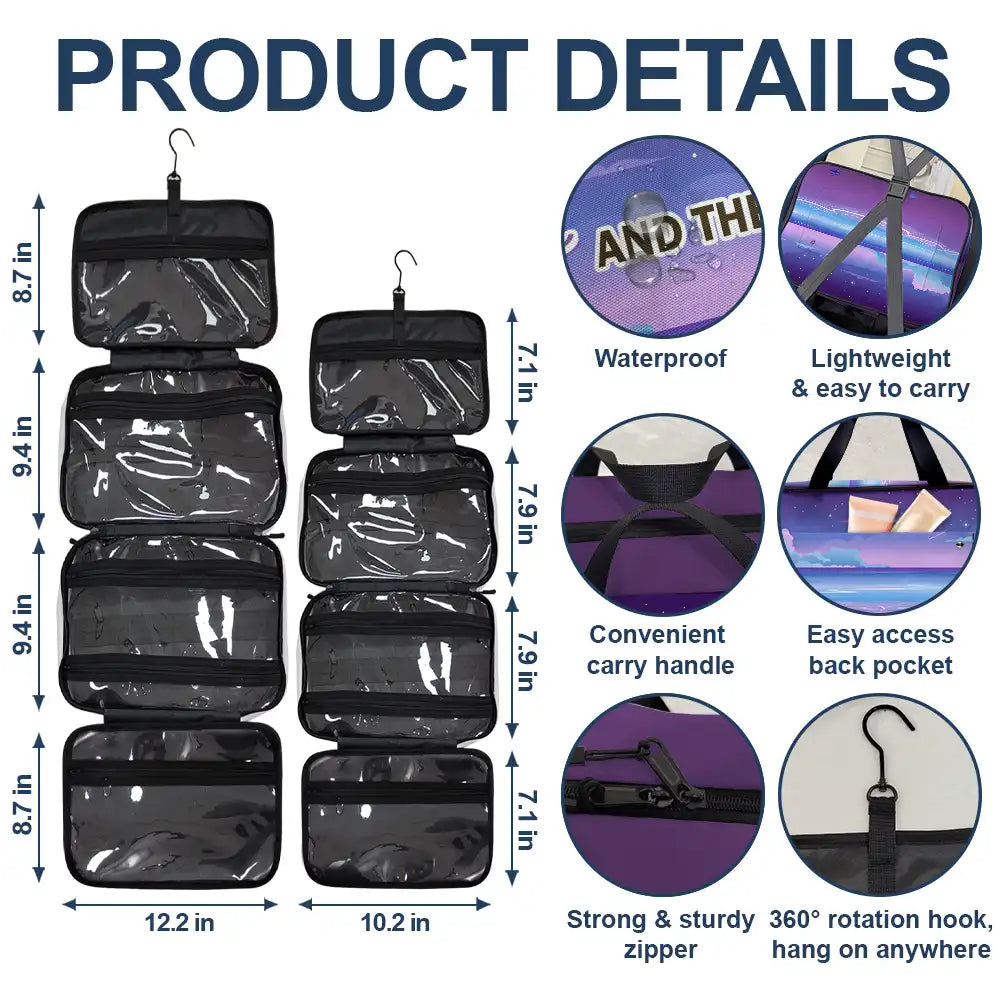 Gift For Women,Gift For Yourself,Travel,Summer,Happy,Dog Mom,Dog Lovers - All I Need Is My Dogs And The Beach - Personalized Toiletry Bag