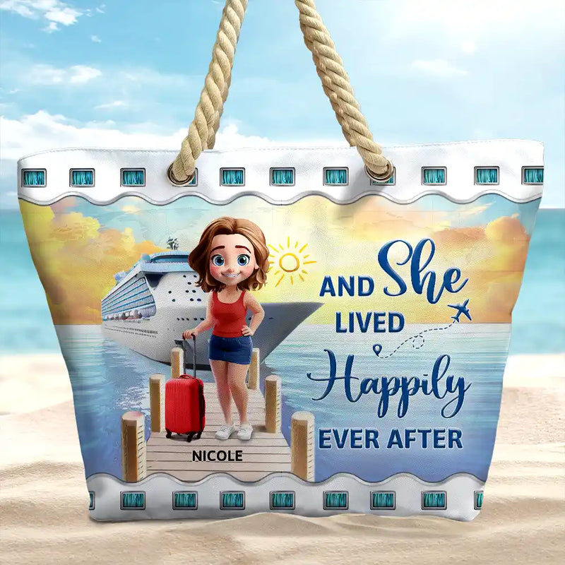 Cruising,Summer,Beach,Gift For Yourself,Gift For Women,Happy - All My Cruise Crap - Personalized Beach Bag