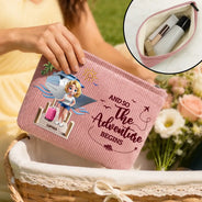 Travel,Humorous,Gift For Yourself,Summer,Gift For Women,Vector - All My Travel Crap - Personalized Corduroy Makeup Bag