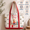 Travel,Gift For Yourself,Gift For Women,Vector,Happy - All My Travel Crap - Personalized Fabric Tote Bag