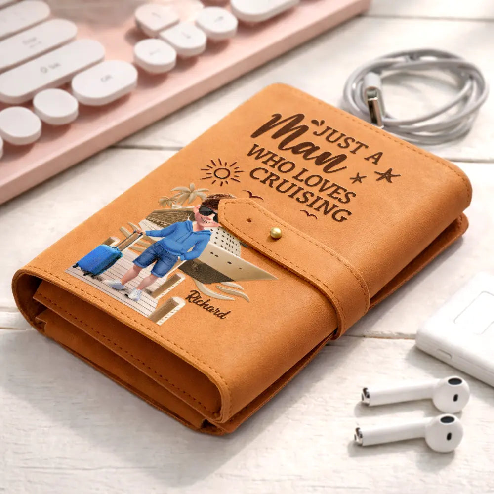 Gift For Yourself,Gift For Women,Gift For Men,Happy,Travel,Cruising - All My Travel Crap - Personalized Leather Cable Bag